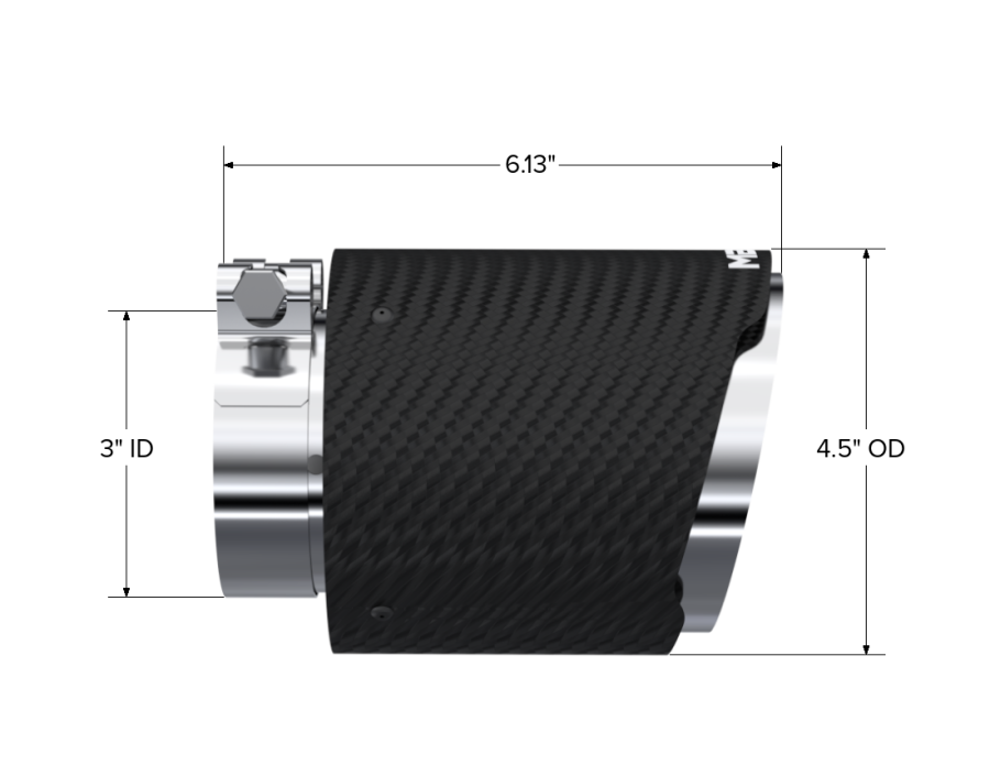 MBRP Exhaust - MBRP EXHAUST TIP 4.5IN. O.D OUT 3IN. ID DUAL WALL 6.13IN LENGTH CARBON FIBER. - T5180CF - Image 3