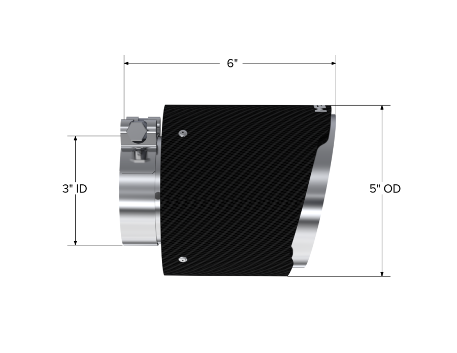 MBRP Exhaust - MBRP EXHAUST 3" ID 4" OD OUT 6.5" LENGTH DUAL WALL T304 AND CARBON FIBER. - T5184CF - Image 2