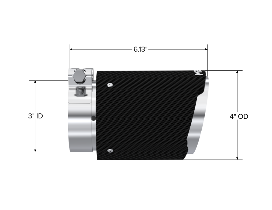 MBRP Exhaust - MBRP EXHAUST CARBON FIBER AND T304 STAINLESS STEEL. 3IN ID 4IN OD OUT 6.13IN LENGTH DUAL WALL - T5188CF - Image 2