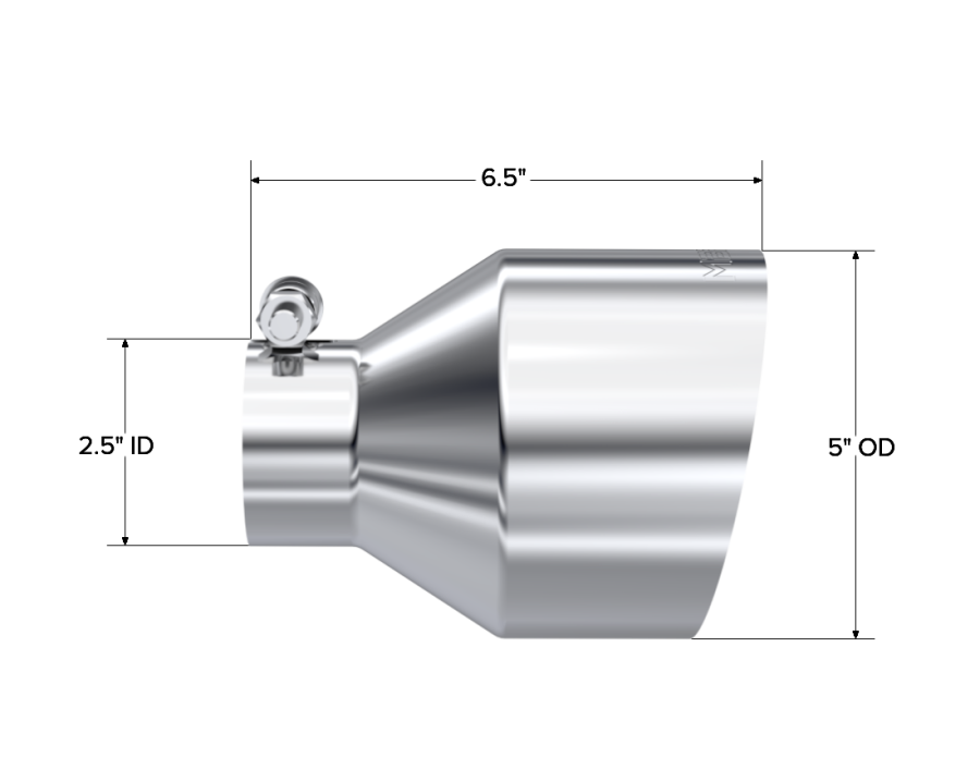 MBRP Exhaust - MBRP EXHAUST 2.5IN ID 5IN OD OUT 6.5IN LENGTH SINGLE WALL T304 STAINLESS STEEL. - T5190 - Image 2