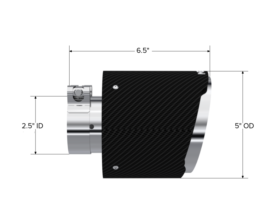 MBRP Exhaust - MBRP EXHAUST 2.5IN ID 5IN OD OUT 6.5IN LENGTH DUAL WALL CARBON FIBER AND T304 STAINLESS STEEL. - T5190CF - Image 2