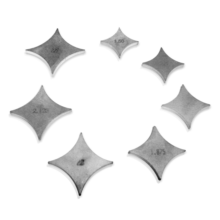 STAINLESS WORKS 2" DIA. COLLECTOR FILLER DIAMOND, 304 STAINLESS STEEL. THESE ARE USED TO SQUARE UP HEADER PRIMARY TUBES AND ELIMINATE LEAKAGE INSIDE THE COLLECTOR. - FCFD200