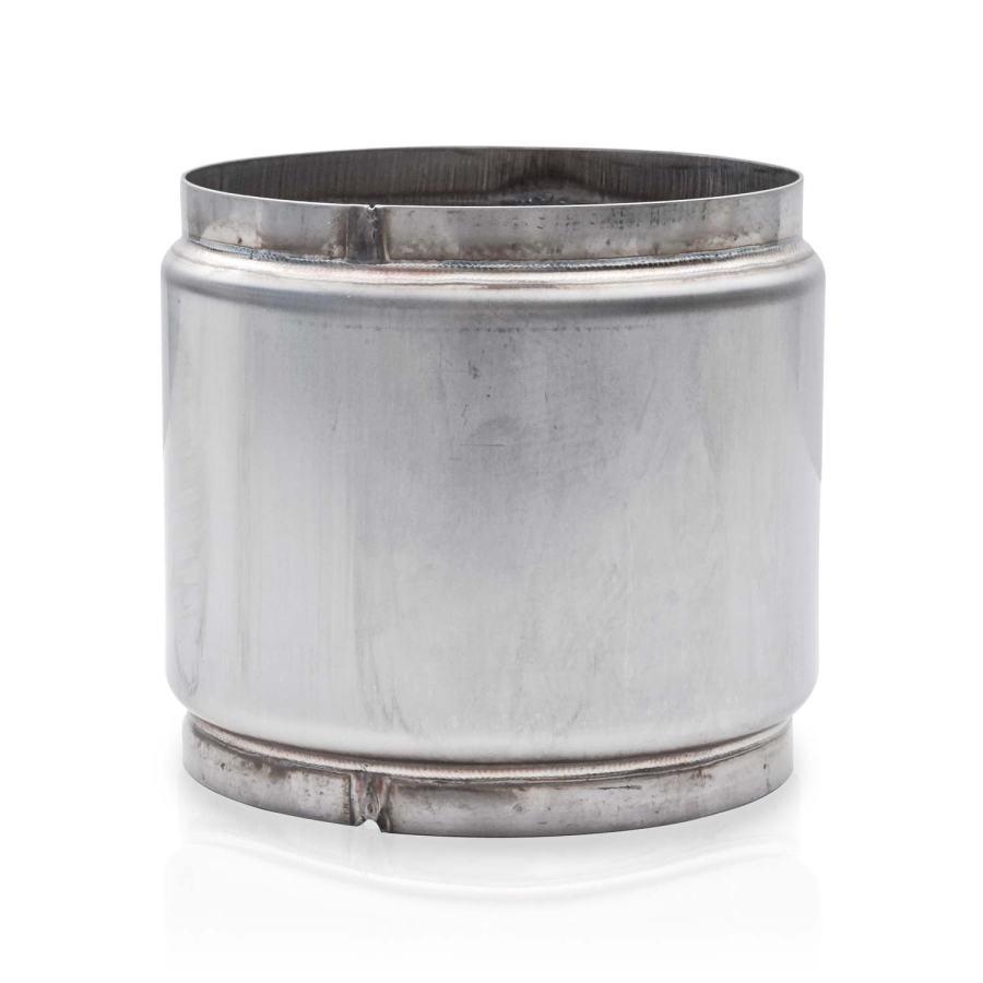 Stainless Works - STAINLESS WORKS RACE MUFFLER, 304 STAINLESS STEEL 5" OD INLET / OUTLET WITH A PERFORATED CORE, WITH 5-3/4" BODY WITH THE OVERALL LENGTH OF 5" AND A MILL FINISH. - RM50 - Image 4