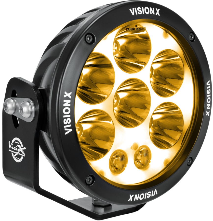VISION X LIGHTING SINGLE 6.7" CANNON ADV AMBER HALO 8 LED LIGHT MIXED BEAM DUAL MODE - 1236117