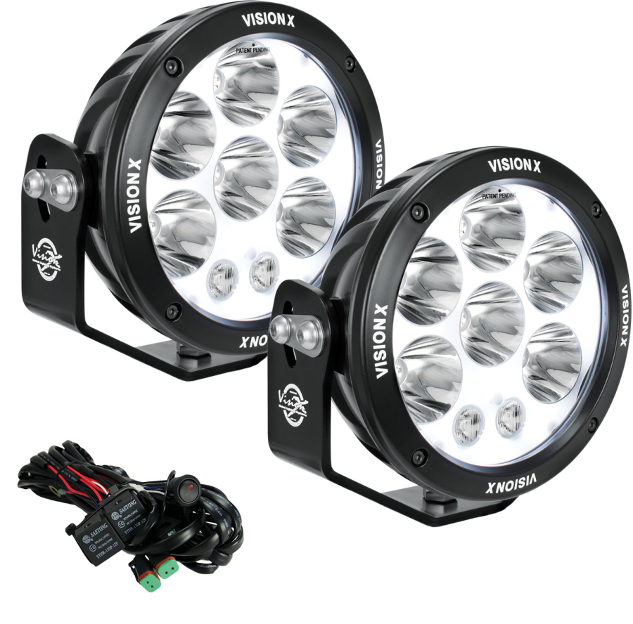 Vision X Lighting - VISION X LIGHTING PAIR OF 6.7" CANNON ADVENTURE HALO 8 LED LIGHT MIXED BEAM INCLUDING HARNESS - 1236216 - Image 2