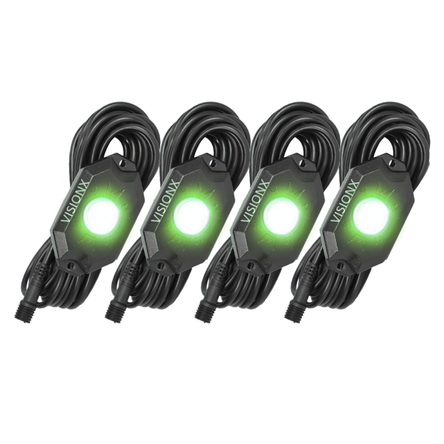 Vision X Lighting - VISION X LIGHTING 9 WATT LED ROCK LIGHT 4 POD KIT GREEN - 9929323 - Image 2