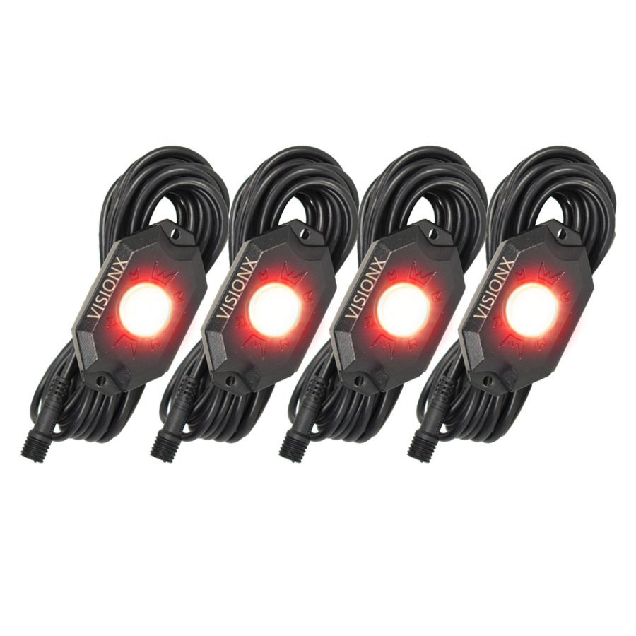 Vision X Lighting - VISION X LIGHTING 9 WATT LED ROCK LIGHT 4 POD KIT RED - 9929347 - Image 2