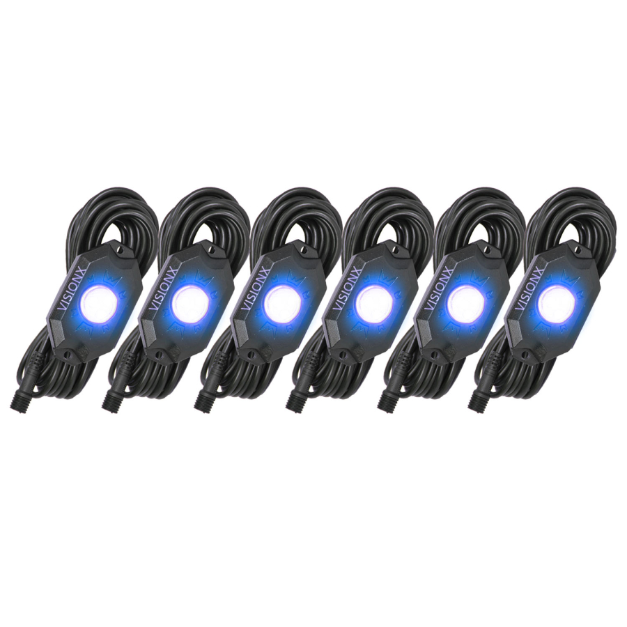 Vision X Lighting - VISION X LIGHTING 9 WATT LED ROCK LIGHT 6 POD KIT BLUE - 9929378 - Image 2