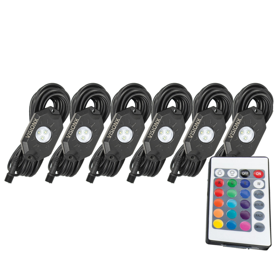 Vision X Lighting - VISION X LIGHTING 9 WATT LED ROCK LIGHT 6 POD KIT MULTI-COLOR WITH BLUETOOTH CONTROL - 9929392 - Image 2