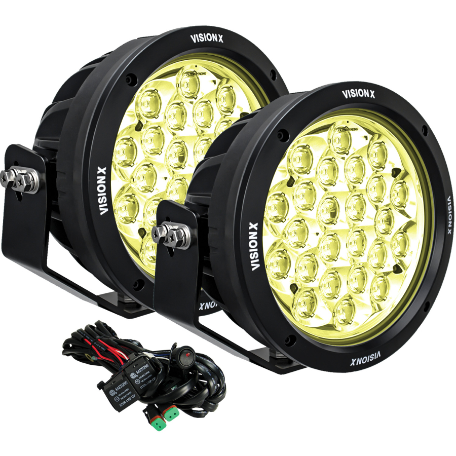 Vision X Lighting - VISION X LIGHTING PAIR OF 8.7" SELECTIVE YELLOW 24 LED CANNON CG2 LIGHTS INCLUDING HARNESS USING DTP CONNECTORS - 9945804 - Image 2