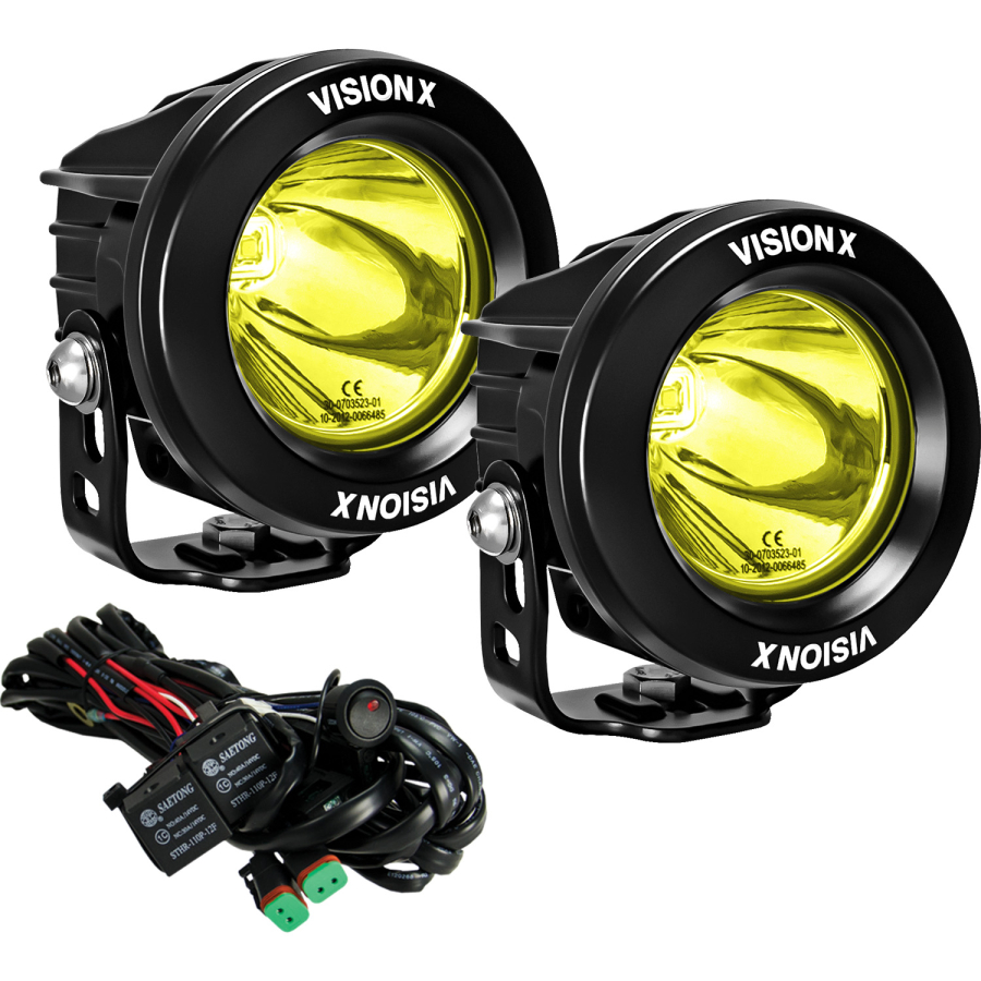 Vision X Lighting - VISION X LIGHTING PAIR OF 3.7" SINGLE SOURCE 10 WATT SELECTIVE YELLOW LIGHT CANNON CG2 INCLUDING HARNESS USING DT CON - 9945835 - Image 2