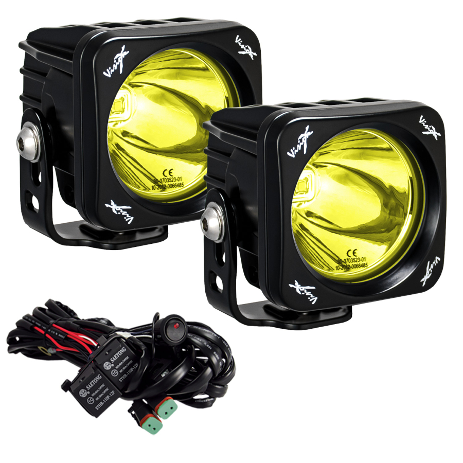 Vision X Lighting - VISION X LIGHTING PAIR OF 3.0" SQUARE SINGLE SOURCE 10 WATT SELECTIVE YELLOW LIGHT CANNON CG2 INCLUDING HARNESS USING - 9945873 - Image 2