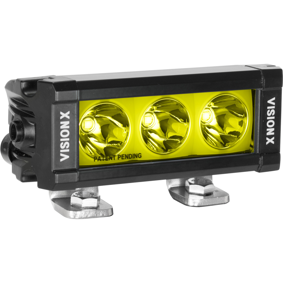 Vision X Lighting - VISION X LIGHTING 5.63" XPL SERIES HALO SELECTIVE YELLOW 3 LED SPOT BEAM LIGHT BAR INCLUDING END CAP MOUNTING L BRACK - 9946429 - Image 2