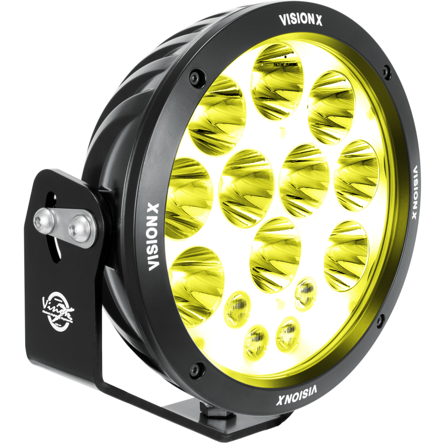 VISION X LIGHTING SINGLE 8.7" CANNON ADV HALO SELECTIVE YELLOW 14 LED LIGHT MIXED BEAM INCLUDING PIG TAIL - 9946795