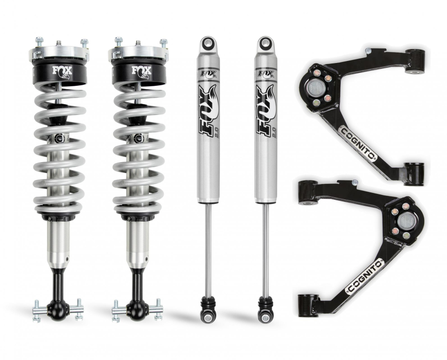 Cognito Motorsports Truck - Cognito Motorsports Truck 3-Inch Performance Leveling Kit With Fox 2.0 IFP Shocks for 07-18 Silverado/Sierra 1500 2WD/4WD With OEM Cast Steel Control Arms - 210-P0957