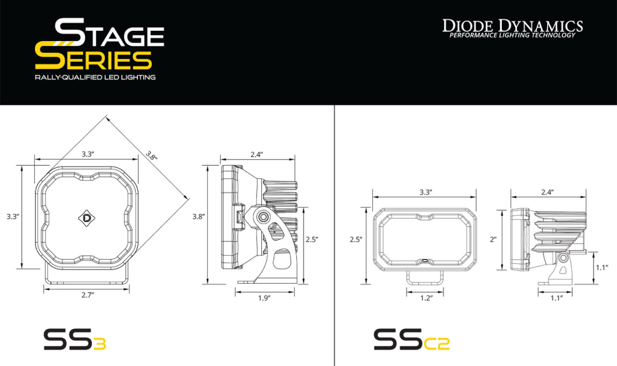 Diode Dynamics - Diode Dynamics SS3 LED Ditch Light Kit for 2017-2020 Ford Raptor, Pro Yellow Combo - DD6570-ss3dtch-1040 - Image 9