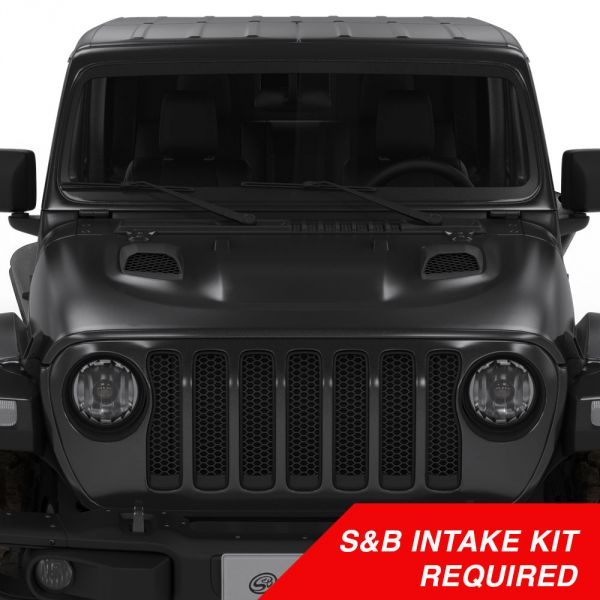 S&B - S&B Air Hood Scoop System for 18-22 Wrangler JL Rubicon 2.0L, 3.6L, 20-22 Jeep Gladiator 3.6L Intake Required - AS-1014 - Image 1