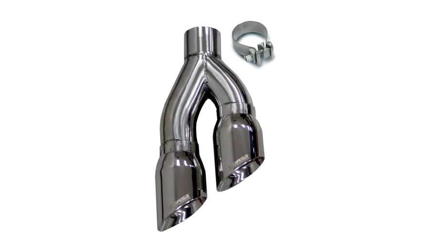 Corsa Performance - Corsa Performance Twin 4.0in. Side Swept Polished Pro-Series Tip Kit (Clamp Included) - 14031 - Image 1