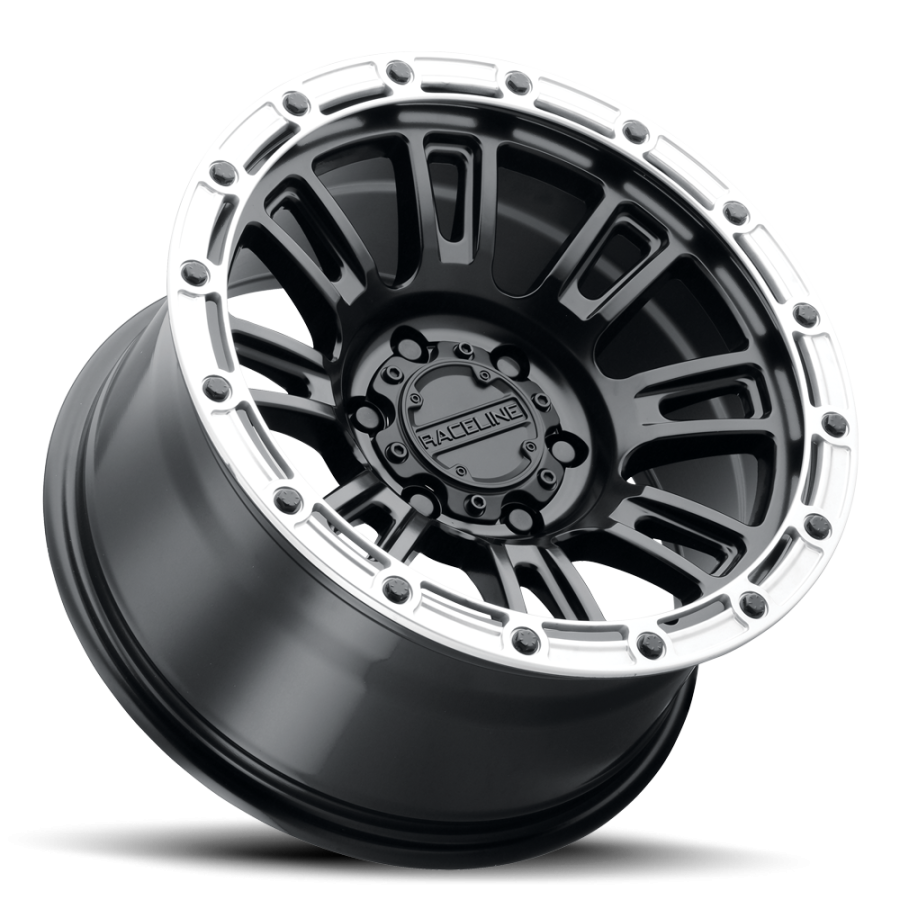 Raceline Wheels - COMPASS SATIN BLACK W/ SILVER RING 17X8.5 6X135 0mm - Image 2