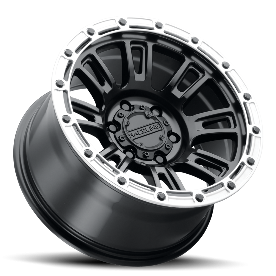 Raceline Wheels - COMPASS SATIN BLACK W/ SILVER RING 17X8.5 6X139.7 0mm - Image 2