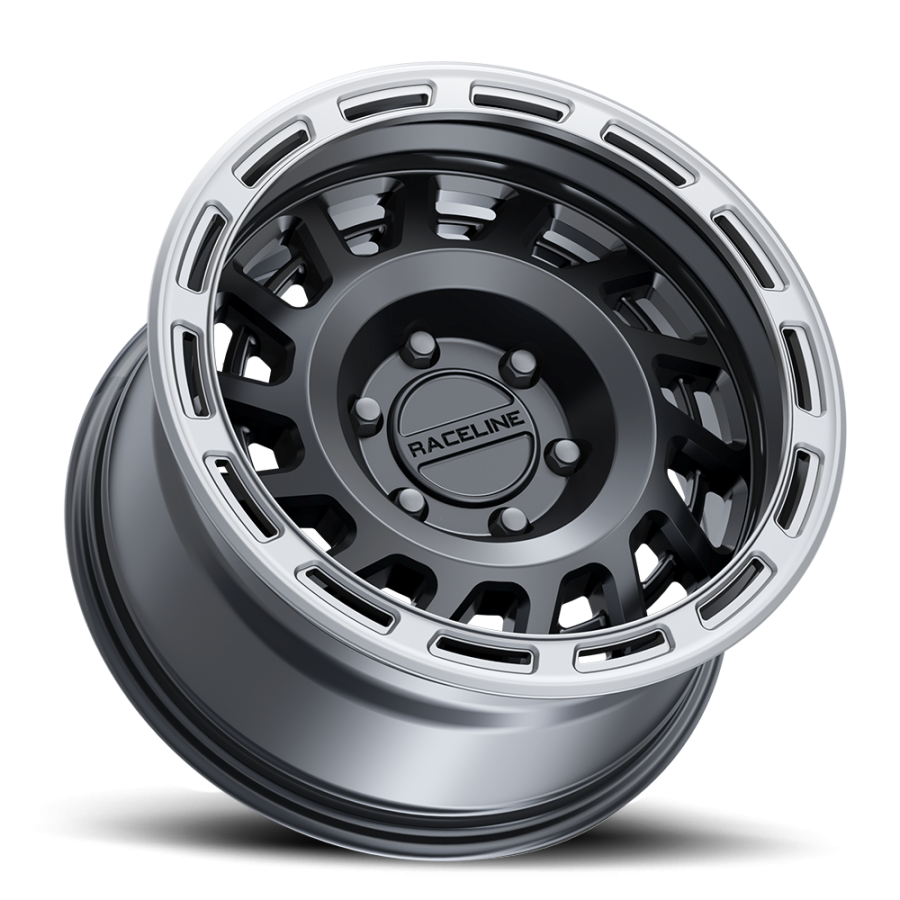 Raceline Wheels - HALO SATIN BLACK W/ SILVER RING 17X8.5 6X139.7 0mm - Image 2