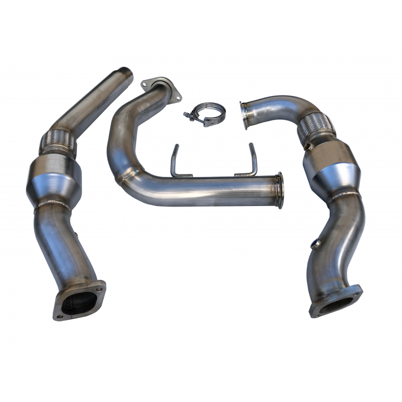 SPD Performance - 17-20 Ford F150 Raptor 3.5L 304SS Catted Downpipes, with built-in Turbo Adapters - Image 3