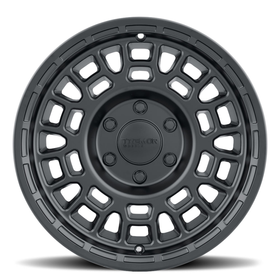 100-Seismic Truck 17×8.5 6×135 +0mm offset 4.75″ backside 87.1mm hub bore Satin Black