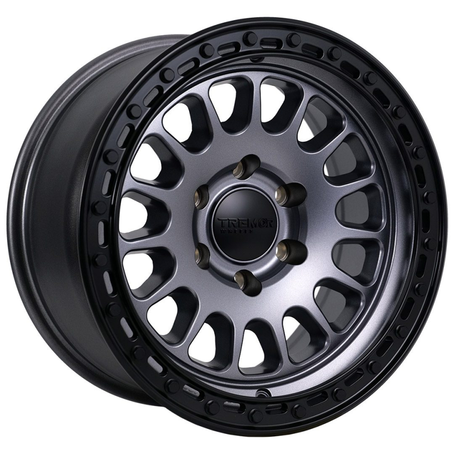 Tremrr Wheels - 104 Aftershock 17×8.5 6×135 +0mm offset 4.75″ backside 84.1mm hub bore Graphite Grey w/Black lip - Image 2