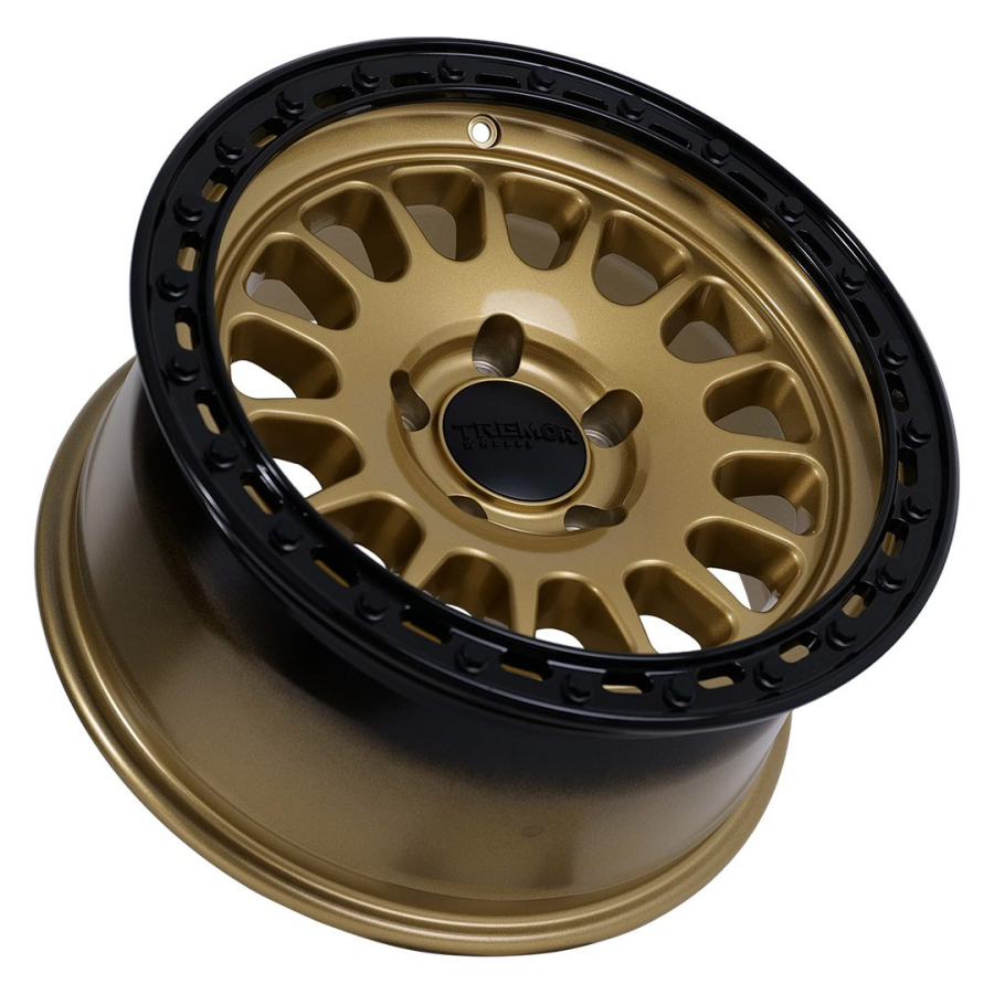 Tremrr Wheels - 104 Aftershock 17×8.5 6×135 +0mm offset 4.75″ backside 84.1mm hub bore Gloss Gold w/Gloss Black lip - Image 3